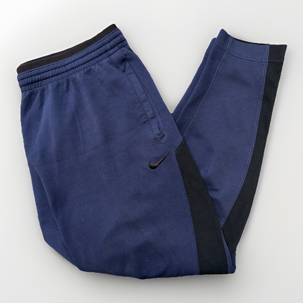 Nike Showtime Basketball Jogger Men 2XL Blue Black Tapered Fleece Colorblock